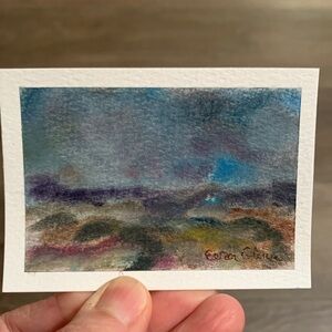 ACEO Original Abstract Landscape Pastel Art - Multicolor by Eera Glenn